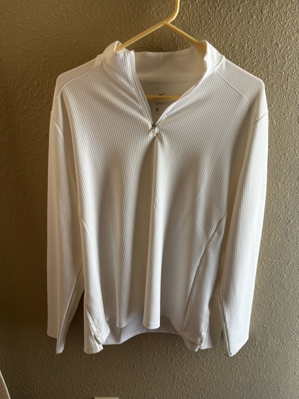 Nike White Dri-FIT Standard Fit Quarter-Zip Top